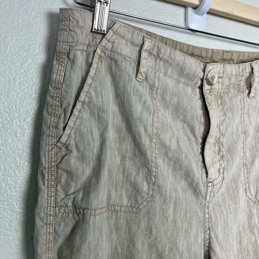 Soft Surroundings 10 Petite Tea Party Crop Pants Linen Tencel Blend‎ Sandy Beige - Picture 6 of 11
